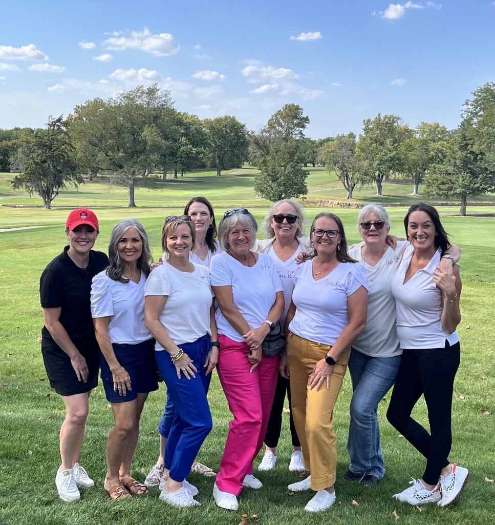 Group of Sigma Alpha sorority sisters during the Full Swing for Heartspring golf tournament