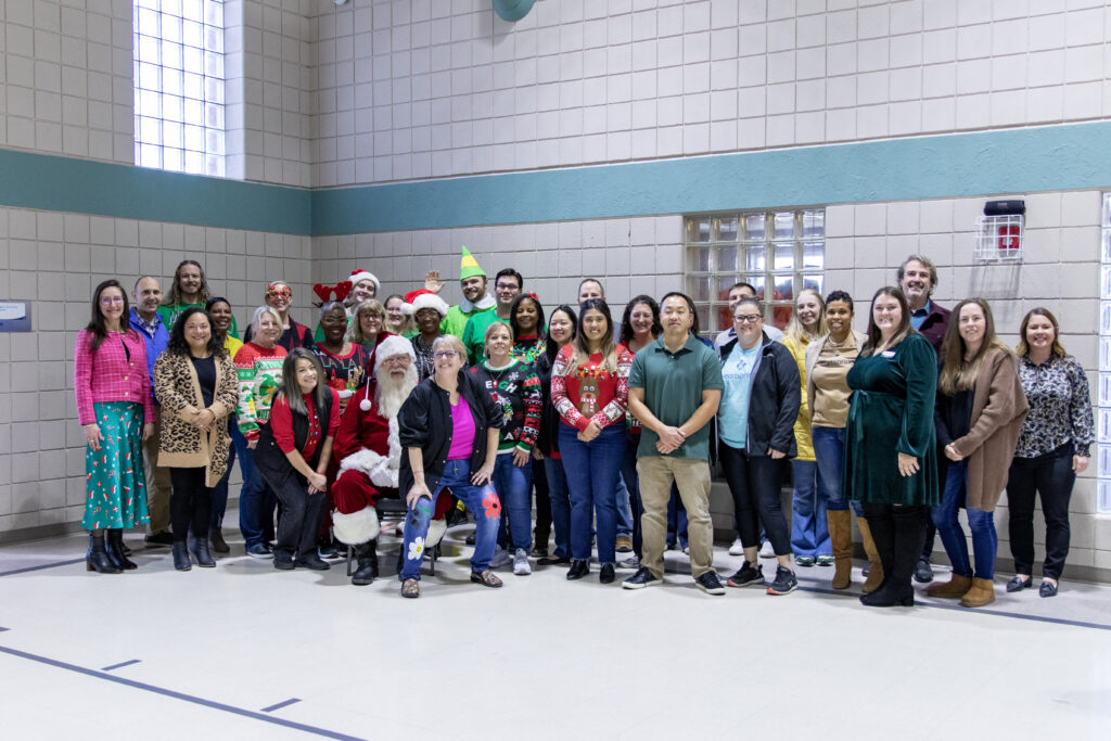 Group photo of Heartspring and Spirit AeroSystems employees during Spirit Day of Giving