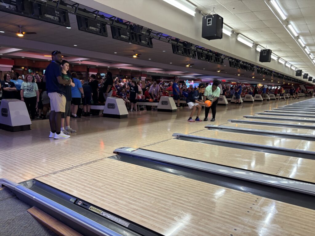 Heartspring students bowl in the Kansas Special Olympics.